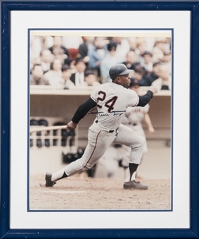 Willie Mays Autographed Framed 23x27 Photograph (PSA/DNA)